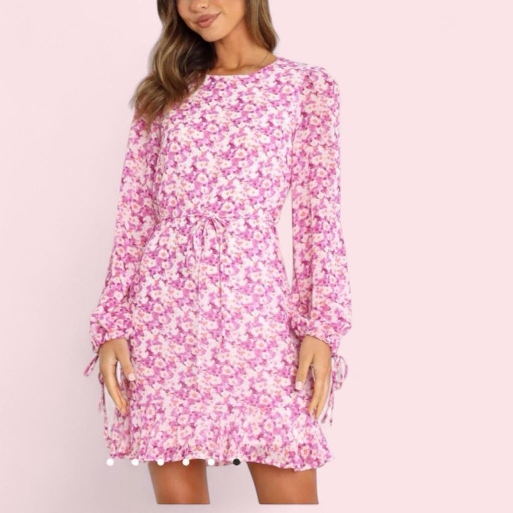 Petal & Pup Pink Floral Long Sleeve Dress
